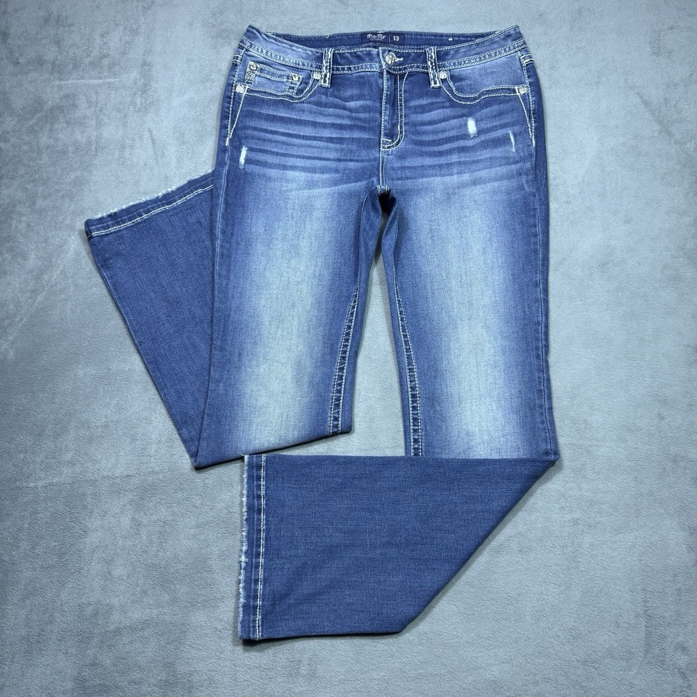 Miss Me Jeans Womens 33x34 Chloe Bootcut Midrise Wing Pockets Studded Y2K Boho